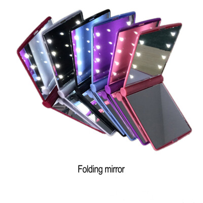 

Creative mini portable LED makeup mirror folding makeup mirror