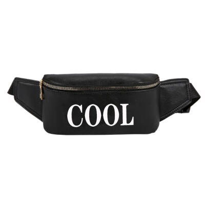 

Women Letter Print Shoulder Waist Fanny Packs Leather Crossbody Chest Bags