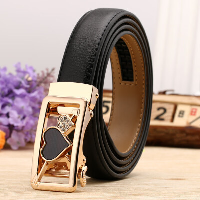 

Hot ladies leather belt casual cowhide designer belts women high quality fashion floral waist black white casual red hook belt