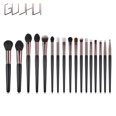 

Toponeto 17PCS Black Wooden Cosmetic Makeup Brush Foundation Powder Eyeshadow Brush