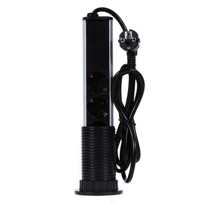 

PULL POP UP Electrical 3 Plug Socket 2 USB Kitchen Table Socket Retractable