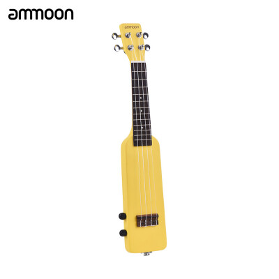 

ammoon Creative Bottle Shape 21" Solid Wood Okoume Electric Ukulele Ukelele Uke Kit with Tuner Carrying Bag 35mm Audio Cable 4pcs