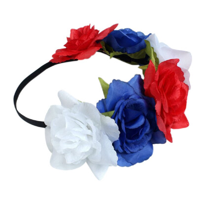 

〖Follure〗Large Rose Flower Forehead Hair Headband Hair Crown Summer Festival Garland