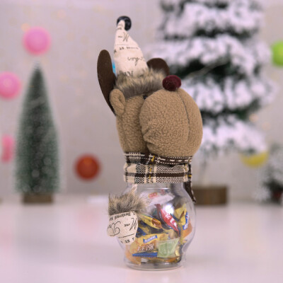 

〖Follure〗Lovely Snowman Santa Elk Christmas Candy Filler Storage Bottle Xmas Decor Box