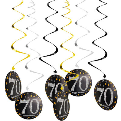 

FUNNYBUNNY 18 21 30 40 50 60 70th Birthday Party Spiral Ornaments Hanging Decoration Backdrop Curtain Wedding Backdrop
