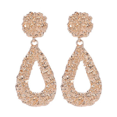 

Bohemia Women Geometric Emboss Hollow Teardrop Dangle Stud Earrings Jewelry Gift
