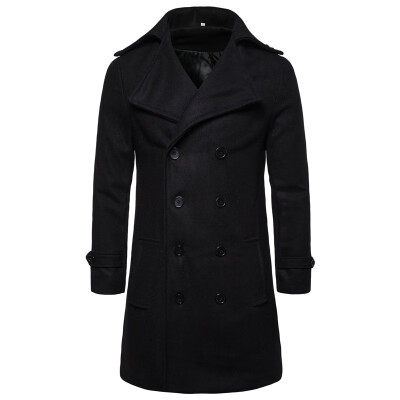 

Mens Coat Casual Long Sleeve Solid Lapel Plus Size Outdoor Button Trench Jackets