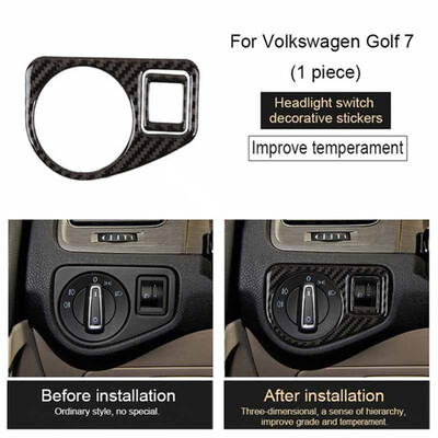 

2pcs Replacement For Golf 7 MK7 2013-2017 Dashboard Headlamp Switch Decoration Sticker Frame Cover