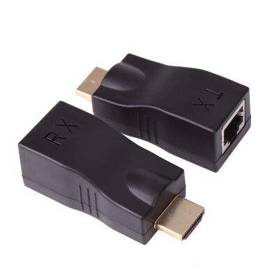 

New 2 Pcs HDMI 30m To RJ45 Network Cable Extender Converter Repeater Over