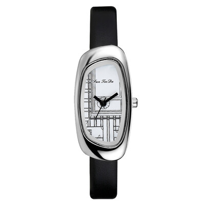 

Fanteeda FD026 Women Unique Case Leather Band Quartz Watch