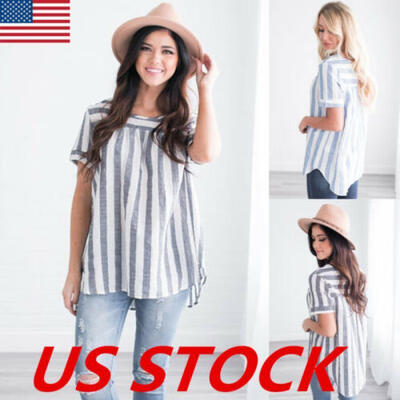 

Fashion Women Ladies Summer Loose Short Sleeve Casual Shirt Tops Blouse T-Shirt
