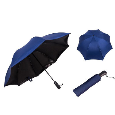 

Black Coating Automatic Fold Umbrella Reverse 3 Folding Umbrellas Sunny&Rain Inverted Umbrella