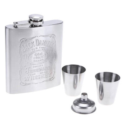 

Outdoors Portable Stainless Steel Drink Mug Flask Flagon Funnel Cup Set