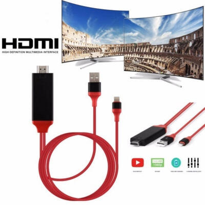 

8 Pin Lightning to TV HDTV HDMI Mirroring Cable AV Adapter For Android iPhone