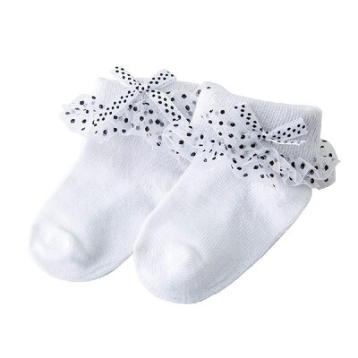 

Baby Girl Toddlers Socks Combed Cotton Ankle Socks Baby Girl Bowknots Lace Socks Pink