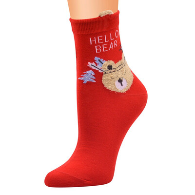 

1Pair Womens Socks Warm Christmas Cotton Socks Cosy Female Cute Snowman Socks