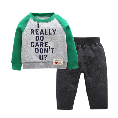 

Autumn Baby Boy Girl Clothhes Children Sets Long Sleeve Casual Outfits Set Letter Print Cotton Sweatshirt TopsSports Pants