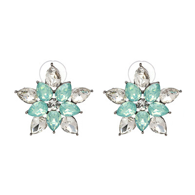 

2019 New Crystal Opal Stone Stud Earrings Sweety Flower Earrings Trendy Women Jewelry Gift for New Year 9 Colors J50058
