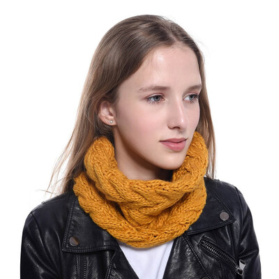 

Tailored Women Chunky Knit Cowl Neck Warming Scarf Circle Thick Crochet Scarves