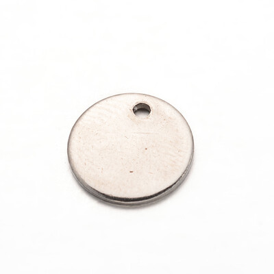 

Flat Round 304 Stainless Steel Charms Stainless Steel Color 10x1mm Hole 1mm