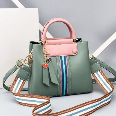 

Baggage ladiesnew fashionable Korean version of Baitao ladies collision color bucket bag with one shoulder straddle handbag