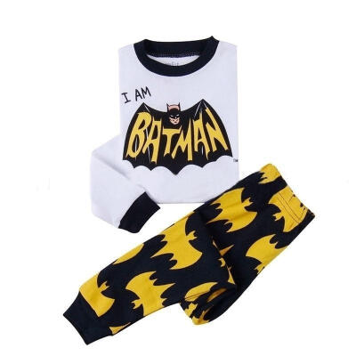 

2pcs Toddler Kids Boys Batman Long Sleeve Cotton Nightwear Pajamas Set Sleepwear 2-8Y