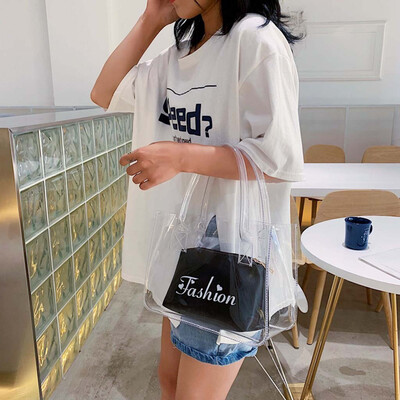 

Tailored Fashion Women Candy Color Beach Bags Handle Bags Letter Waterproof Handbag Bag