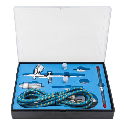 

Ktaxon 180K Double Action Airbrush Kit Multi-purpose Air Brush Spray Gun with 02mm03mm05mm Needles&6FT Hose