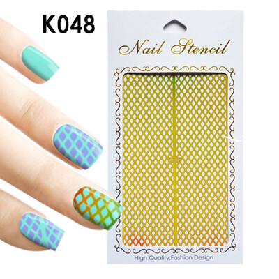 

〖Follure〗1Pc Irregular Hollow Nail Art Vinyls Stencil Stickers Manicure