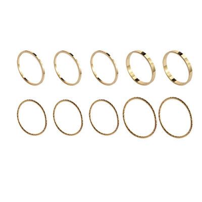 

Women Combination Creative Simple Knuckle Joint Rings Set Fashion Tail Rings 10PCSSet Jewelry