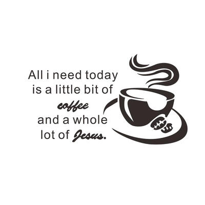 

Letter Coffee Cup Art Wall Sticker PVC Waterproof Home Decals Decoration