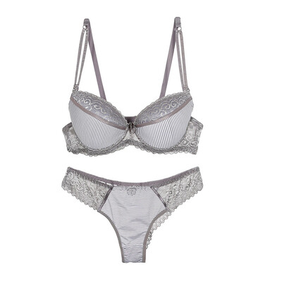 

Toponeto New Fashionable Women Bra Sexy Stripes Sexy Underwear Suit Bra Lace Bra Suit