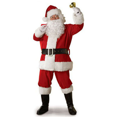 

5PCS Santa Claus Costume Men Adult Suit Christmas Party Outfit Fancy Xmas Dress