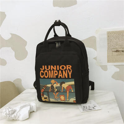 

Women Backpack Retro Cartoon Printing Nylon Waterproof Shoulder Bags School Backpacks For Teenage Travel Backpack