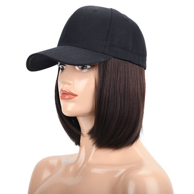 

Baseball Hat With Wigs Cut Bob Hair Syntheitc Hair Hat For Women Hair Accessories