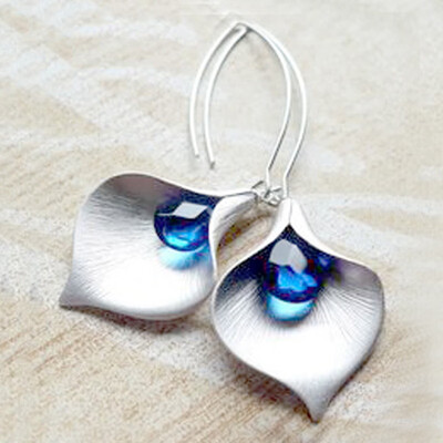 

Exquisite Natural Gemstone Blue Sapphire Earrings Women Party Anniversary Fine Jewelry