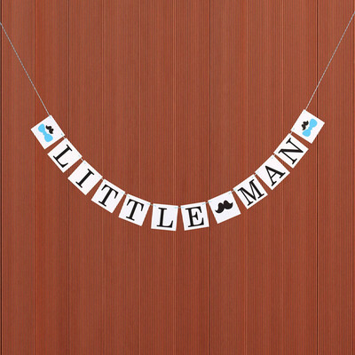 

FUNNYBUNNY Little Man Paper Flag Party Decoration Boy Baby Shower Banner Square Piece Flag Birthday Banner
