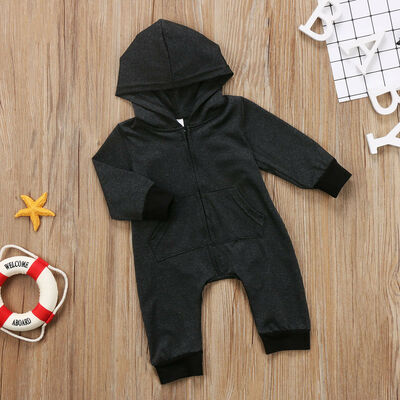 

Kids Baby Boy Warm Infant Romper Jumpsuit Bodysuit Hooded Clothes Sweater Outfit