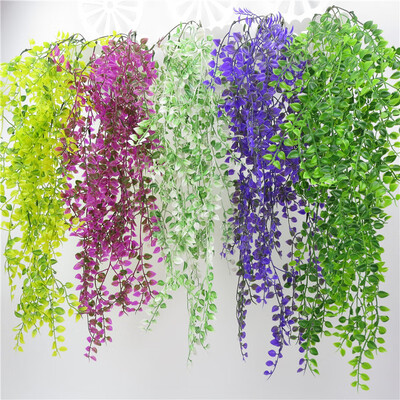 

Artificial Pine Leaves Vines Fake Plastic Rattan Plant Home Garden Hanging Decor