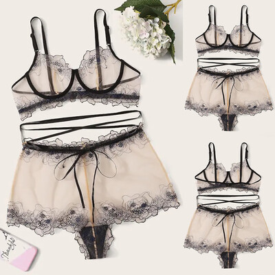 

Gobestart Women Lingerie Corset Lace Underwire Racy Muslin Sleepwear Underwear TopsBriefs
