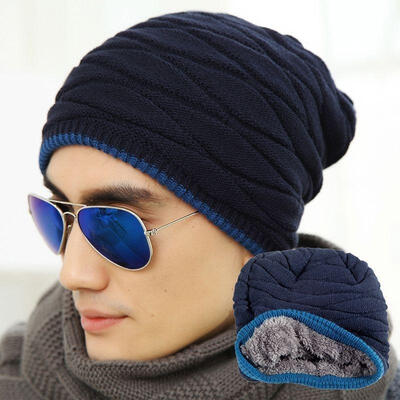 

Unisex Men Womens Winter Warm Knitted Oversized Slouch Hip Hop Fleece Hat Beanie