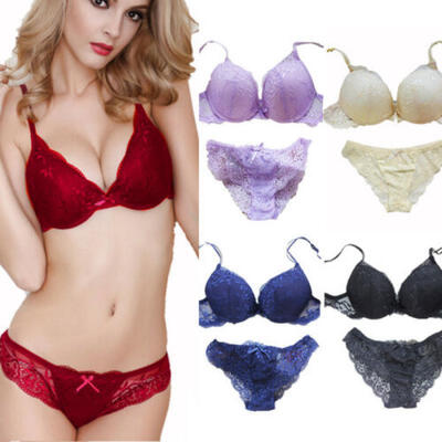 

Sexy Women Lace Floral Bralette Push Up Bra G-string Set Lingerie Sleepwear Gift