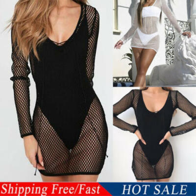 

US Women Bathing Suit Bikini Swimwear Cover Up Casual Beach Wrap Dress Size -XL