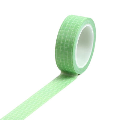 

15mm×10m Grid Printed Pattern Pure Color Washi Tape Sticky Adhesive Paper Decorative Masking Paper Tape for Scrapbooking DIY Decor