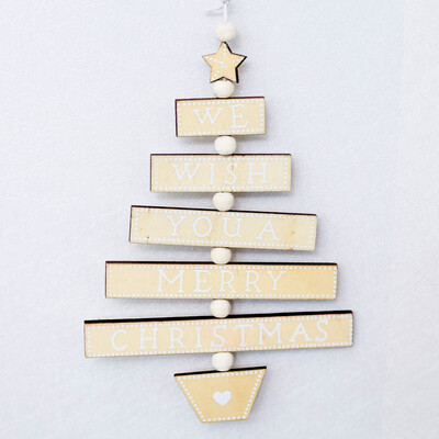

〖Follure〗Wooden Christmas Tree Vine Wood Sign Pendant Christmas Decoration Pendant