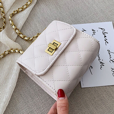 

Summer mini Korean Lingge chain bag 2019 new lock small square bag shoulder bag messenger bag