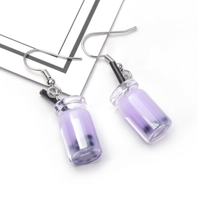

EK643 Shiny Side New Womens Fashion Brand Jewelry Fruit Juice Cup Drop Earrings Pearl Tea Cute Summer Style Dangle Earrings