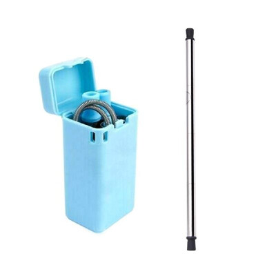 

Drinking Straw Reusable Stainless Steel Straw Portable Foldable Straw Set with Silicone Tips&Cleaning Brush