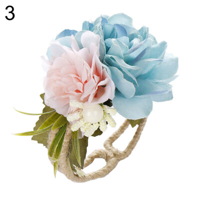 

Adjustable Wedding Bracelet Bridesmaid Bride Flower Open Hand Wrist Corsage Gift