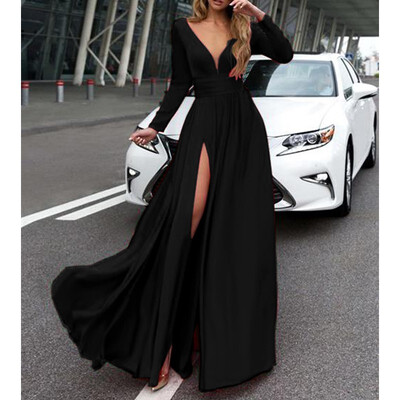

Sexy fashion deep V split split pendant skirt